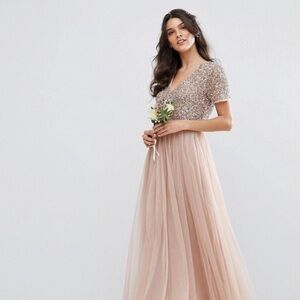 Tulle and Sequin Blush Gown